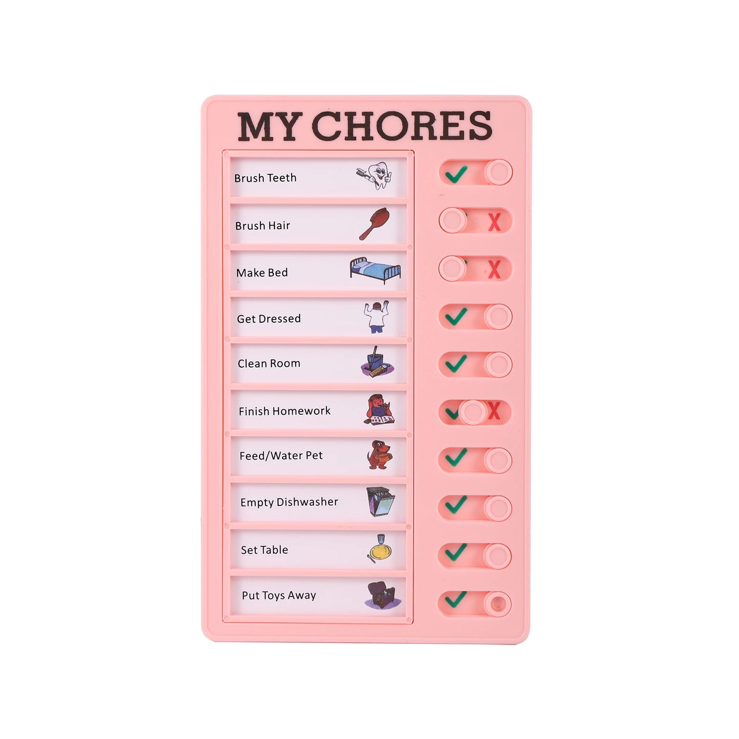 Reusable My Chores Checklist Daily Planner Memo Plastic Board Chore Chart Responsibility Behavior for Kid Self-discipline Card